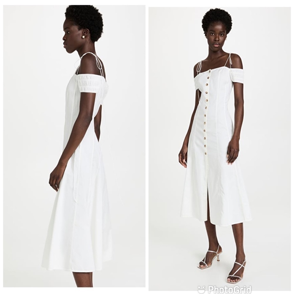 Anna October Midi Dress Short Sleeve In White New With Tags! — image 2 of 8